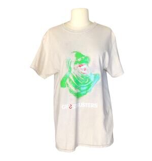 Ghostbusters Slimer Graphic T Shirt Off White Green Ghost Mens Medium